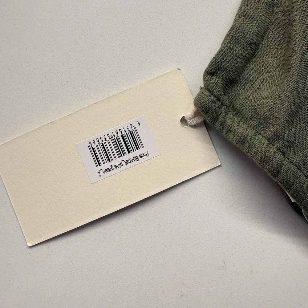 New! LiiLU  Organic Pixie Bonnet in Pine Green 2-4 T